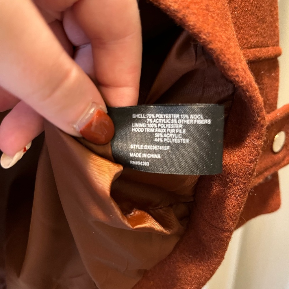 Coffeeshop New York Emmalise Hooded Wool Blend Coat - Picture 8 of 9